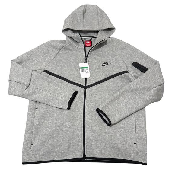 Nike Tech Fleece Full Zip Gray Hoodie Men's Size XL HV0949-063 NWT $135 - Picture 2 of 7